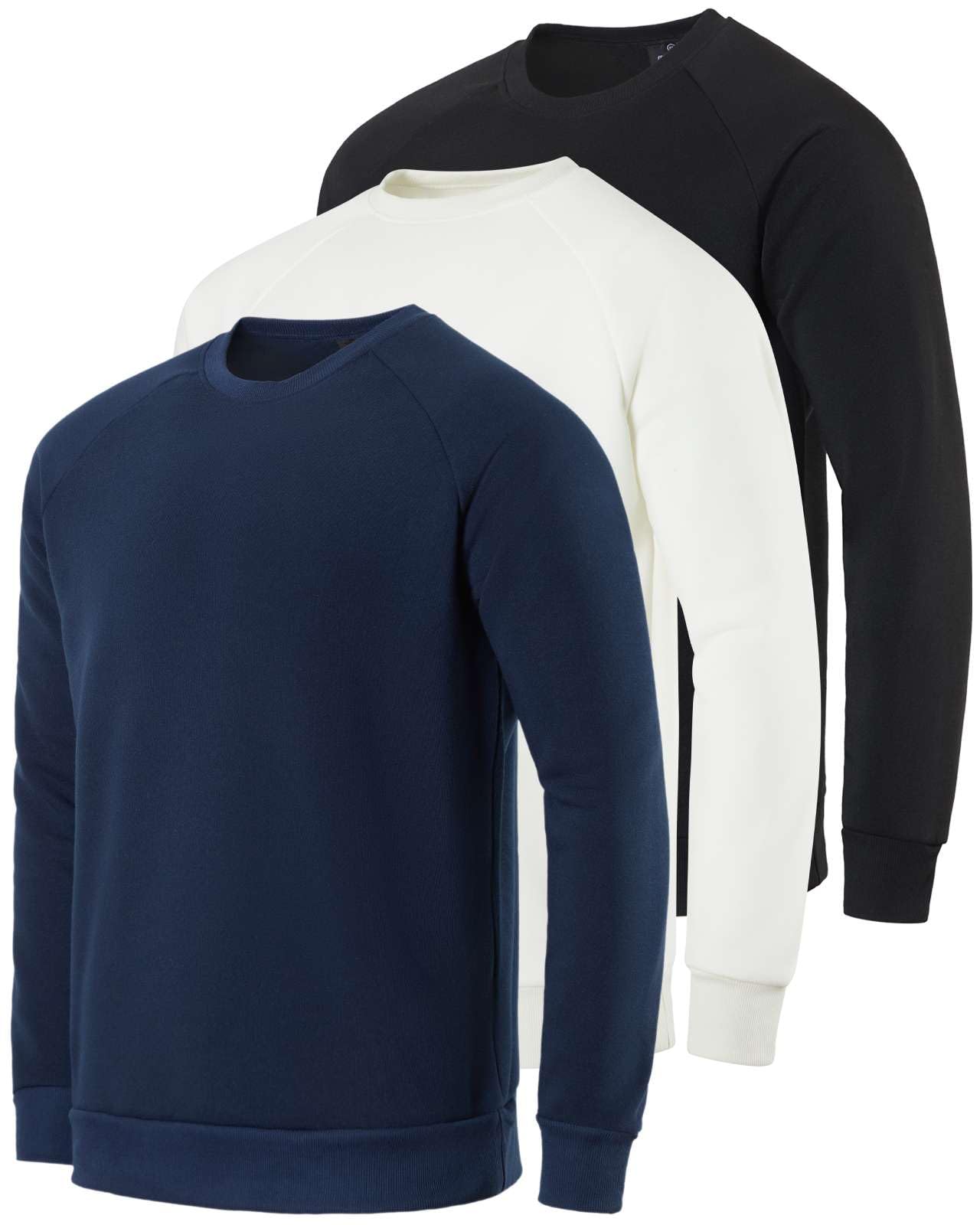 Photo 1 of 3 Pack: Men's Soft Plush Fleece Crewneck Sweatshirt - Athletic Pullover Sweater (Available In Big & Tall) Set 4, 5X