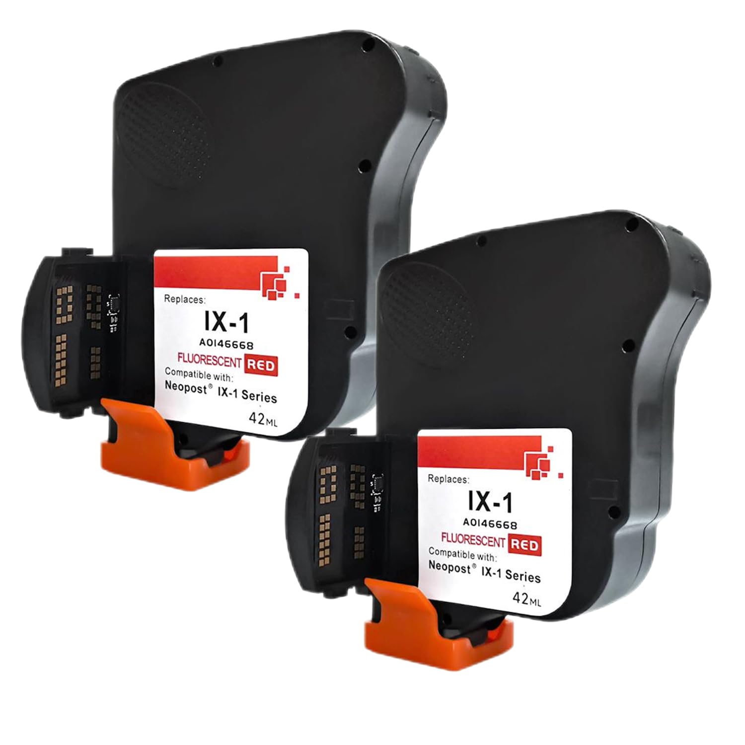 Photo 1 of Prizmox 2-Pack IXINK1 Red Postage Ink Cartridge Compatible for Quadient ix-1 Series Ink iX1 Postage Meters Sure.Jet # A0146668