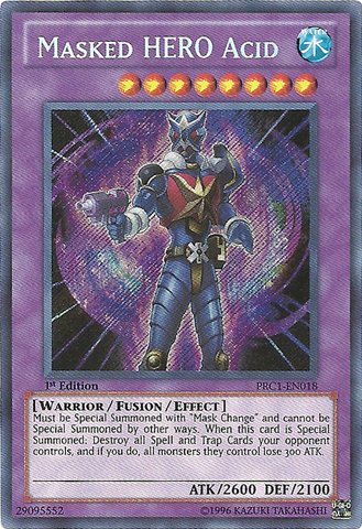 Yu-Gi-Oh! - Masked HERO Acid (PRC1-EN018) - 2012 Premium Tin - 1st Edition - Secret Rare