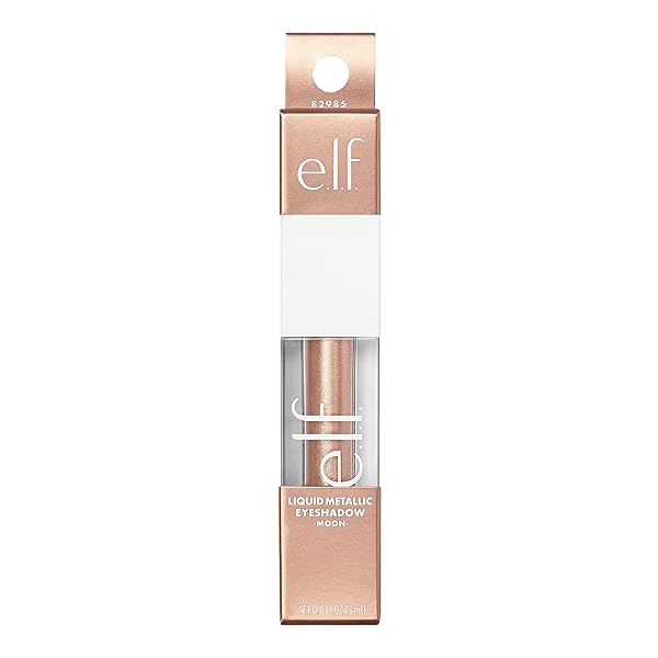 E.L.F. LIQUID METALLIC EYESHADOW, GEL FORMULA, MULTI-DIMENSIONAL FINISH FOR BOLD EYE LOOKS, ONE-SWIPE COVERAGE, VEGAN & CRUELTY-FREE, MOON, 0.1 FL OZ