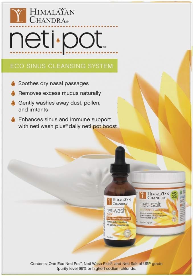 Himalayan Chandra ECO Neti Pot Complete Sinus Cleansing System Starter Kit: Health & Personal Care