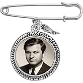Wedding Boutonniere Bouquet Charm Pin Angel Wing Photo Charm Mother of The Bride Groom with Photo Resizing Software