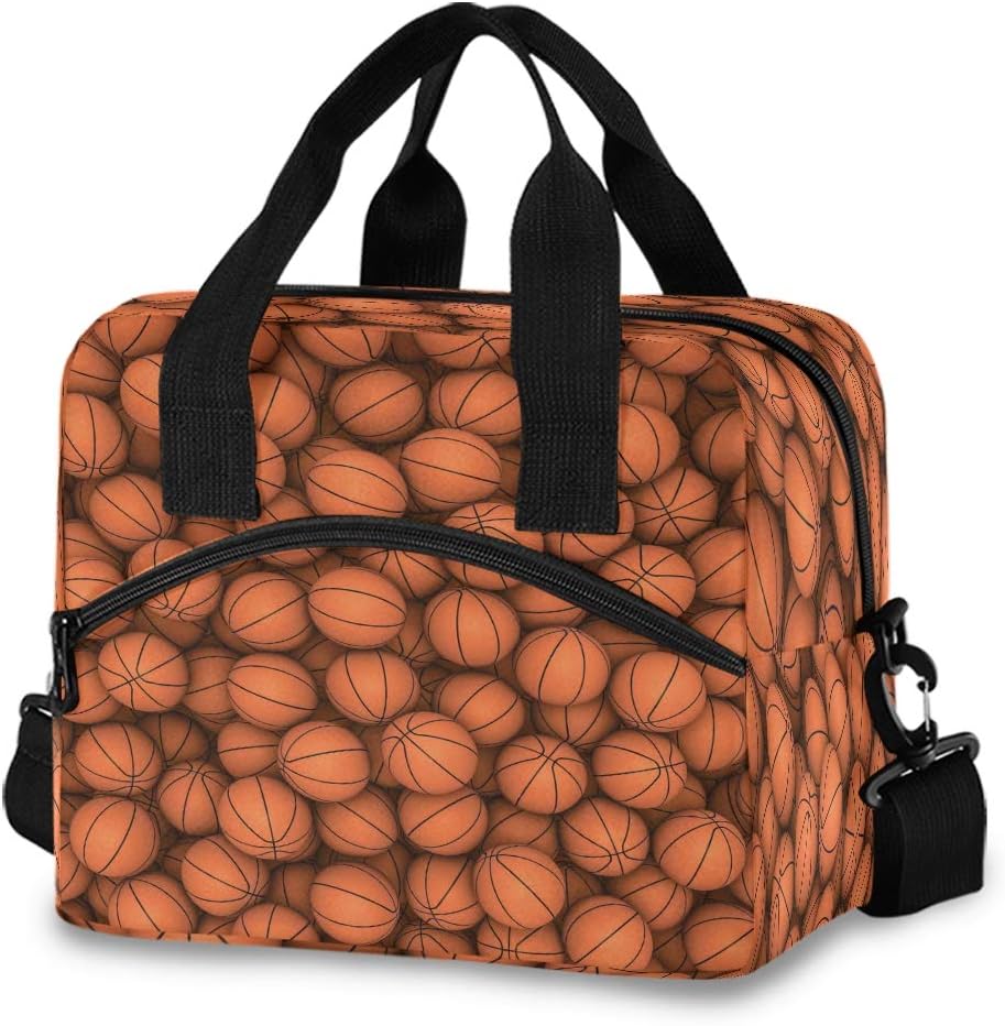 Toprint Basketball Sport Lunch Bags Box Insulated Lunchbox Cooler Bag Reusable Tote