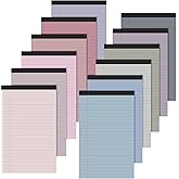 Lincia 12 Pcs 12 Pcs 5" x 8" Small Legal Pads Colored Lined Note Pads Narrow Ruled Writing Notepads 50 Sheets Per Micro Paper Notebook Lined and Perforated for College Office Supplies (Dreamy Colors)