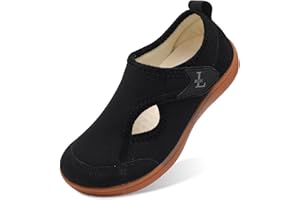 JIASUQI Womens Barefoot Slippers Wide Toe Box Diabetic Shoes Arthritis Adjustable Walking Shoe Ladies Swollen Feet Winter Hou