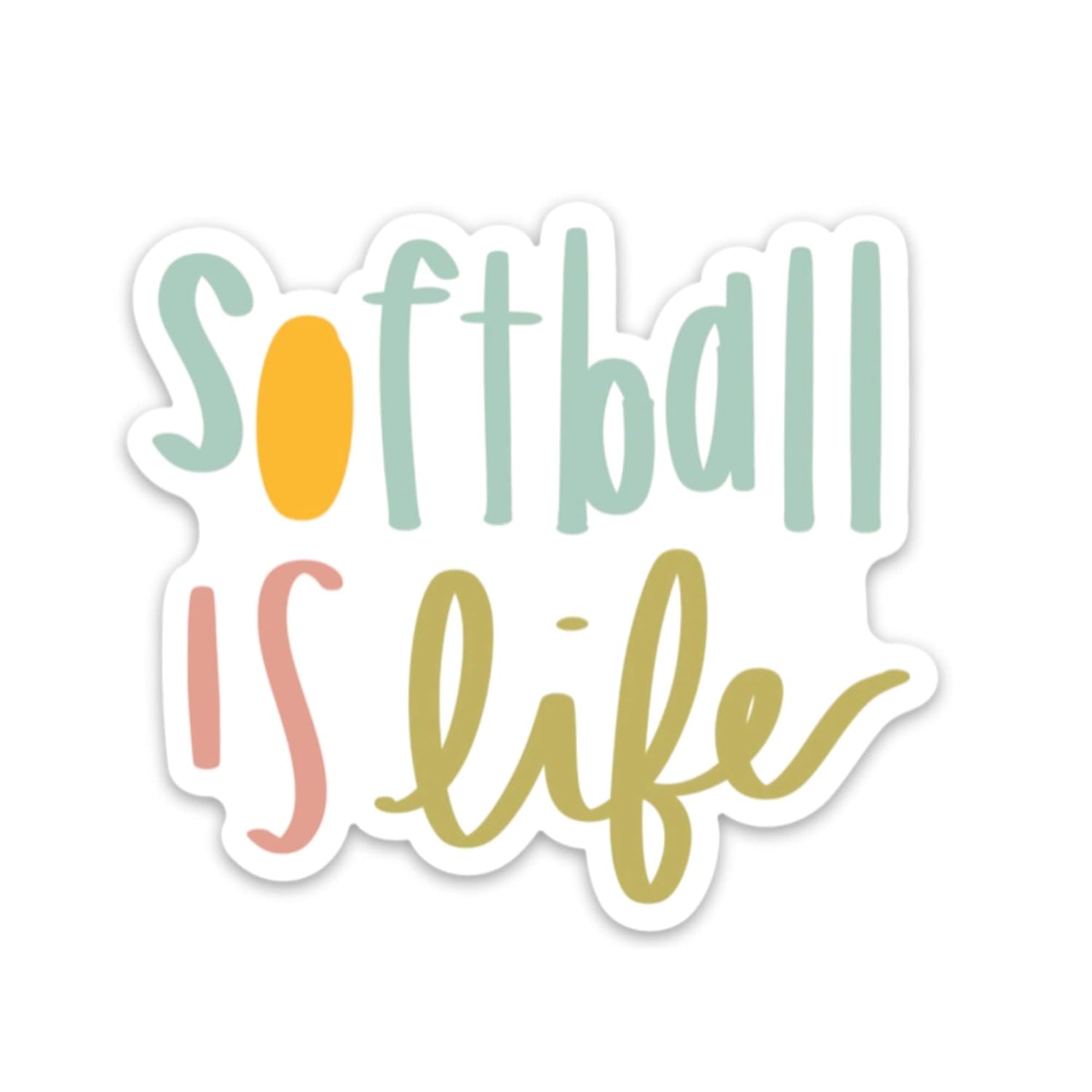 Softball sticker for a hydro flask, water bottle, laptop