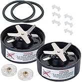 Upgrade Blender Blades Fit for Nutribullet 600w/900w, Replacement Parts Extractor Blades with with 2 Rubber Gaskets & 6 Shock Pads & 2 Motor Top Base Gear, Blender Accessories (12 Pcs)