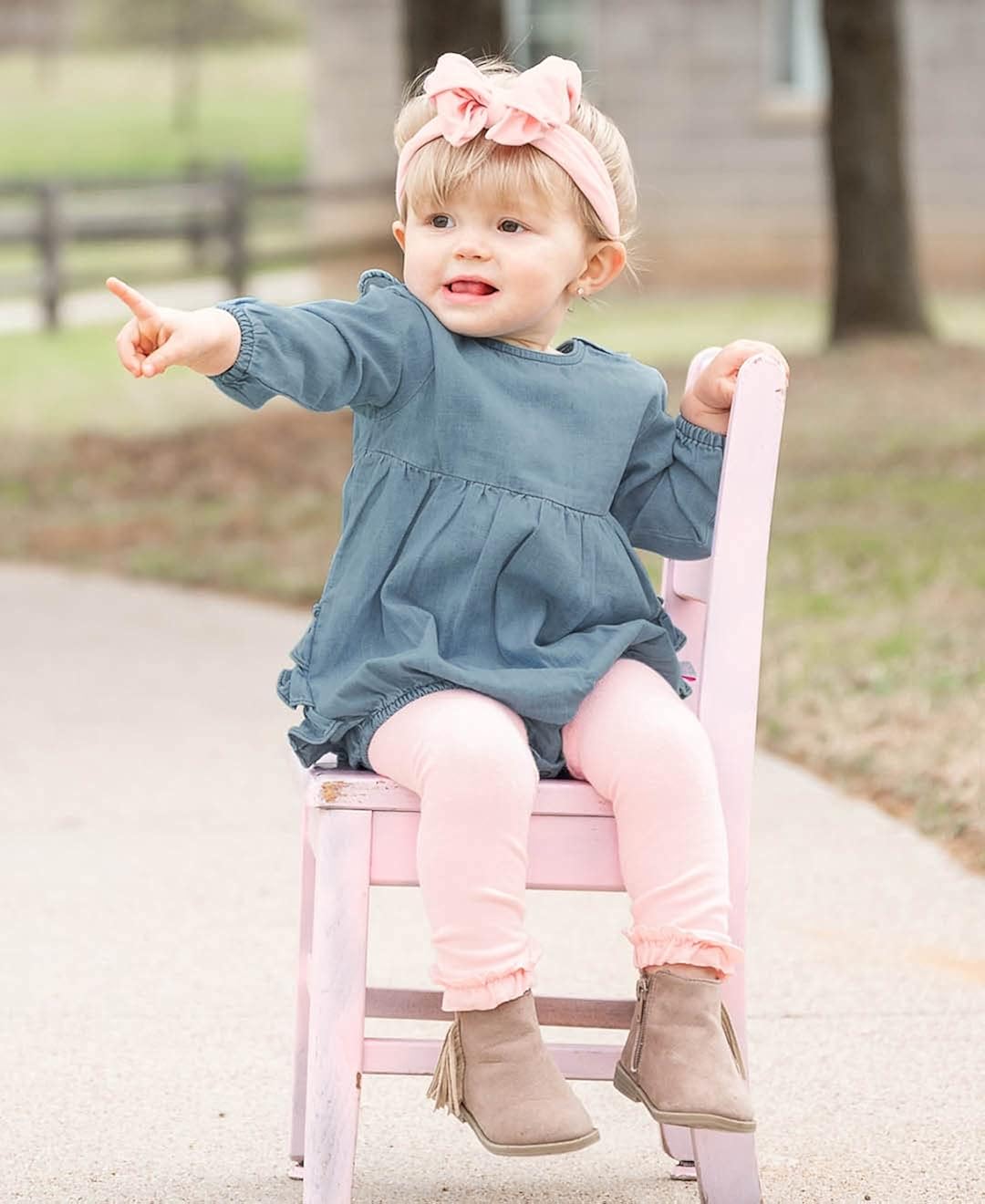 RuffleButts Girls Ankle Length Knit Footless Ruffle Tights: Clothing