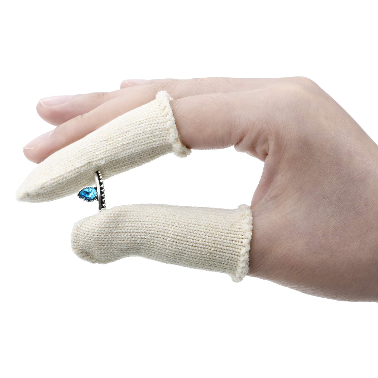 Tatuo 50 Packs Finger Cots Finger Guards Elastic Finger Protection