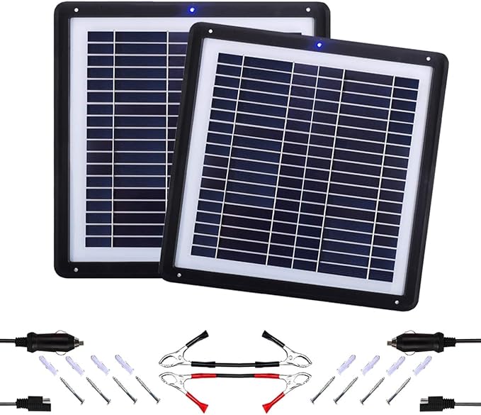 MEGSUN Solar Battery Trickle Charger(2 Pairs) Car Battery