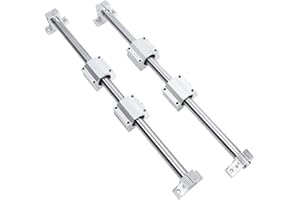 CHUANGNENG 2PCS Linear Rail 500mm 12mm Dia Linear Motion Ball Bearing with Slide Bushing &500mm Linear Shaft Optical Axis with Rod Rail Support Set