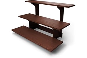DS THE DISPLAY STORE Straight Brown Wooden Tiered Display Stand, Earring Display Stand for Selling, Jewelry Display, Card Display Rack, Sticker Display Card Stand