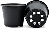 KINGLAKE 50Pcs 10 cm Black Plastic Plant Pots & 100 Pcs White Plant Labels view 4