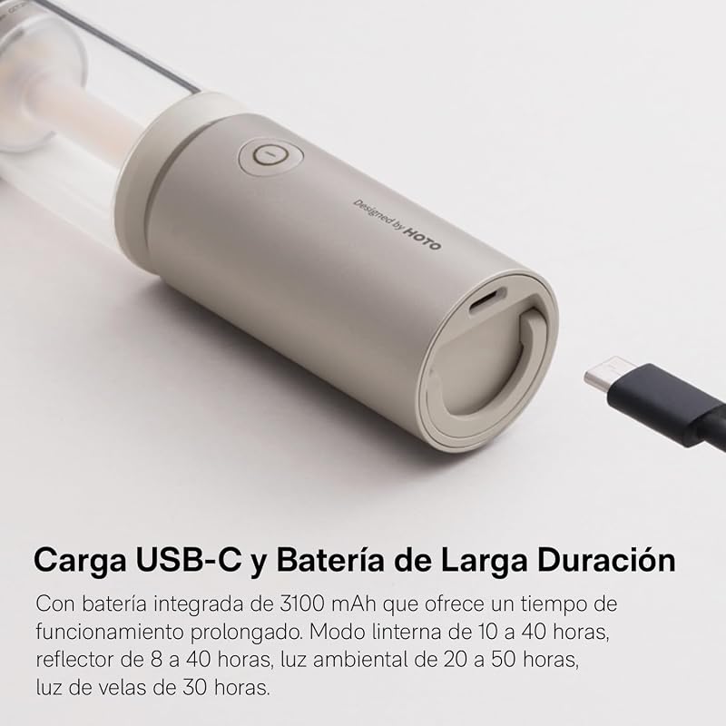 Linterna de Camping, Recargable por USB-C, Pantalla Desmontable