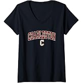 Womens Charleston Cougars Arch Over Logo Officially Licensed V-Neck T-Shirt
