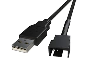 LINKUP - USB to 3/4-P PWM 5V | CPU/Case Fan Sleeved Power Cable Adapter | USB 2.0, 3.0, 3.1