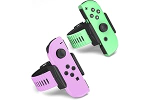 Narati Wrist Bands for Just Dance 2025 2024 2023 2022 2021 Switch, Adjustable Size Silicone Wrist Straps Compatible with Switch OLED Model, 2 Pack for Adults and Children
