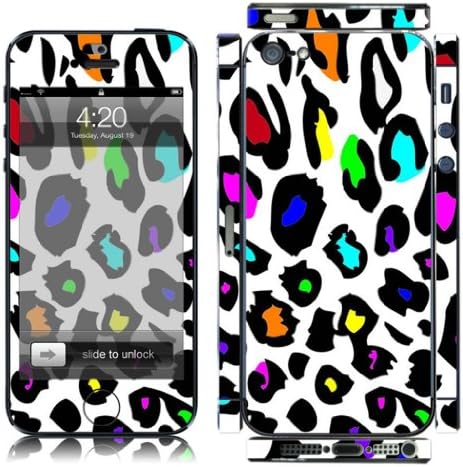 Iphone 5 Skin Sticker Decal Full Body Wrap Protection Vinyl Rainbow Leopard