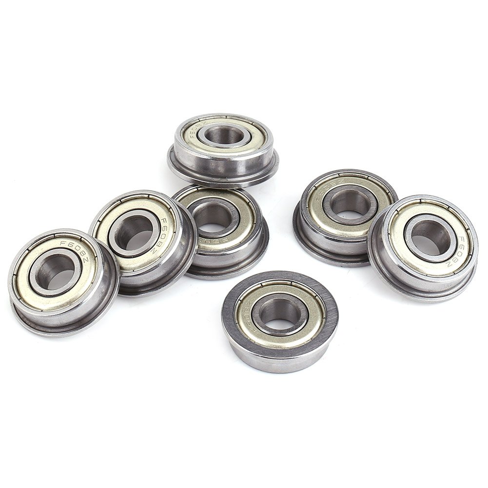 10pcs Mini Ball Bearing F608Z Shielded Steel Flanged Ball Bearings 8 * 22 * 7mm