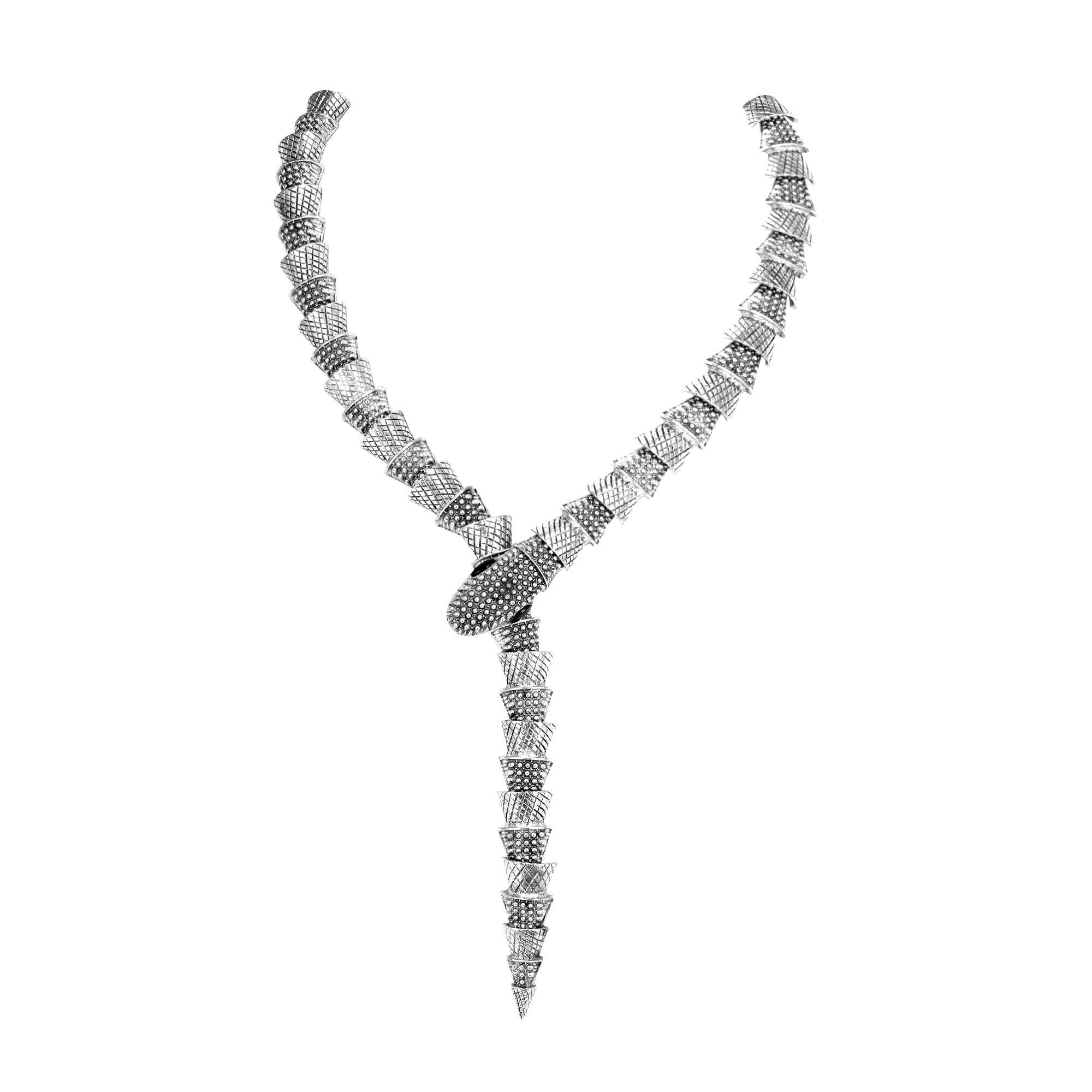 Ever Faith Halloween Snake Choker Necklaces Costume Statement Adjustable Necklace Gothic Vintage Serpent Snake Cosplay Accessory Halloween Jewellery for Women Silver-Tone