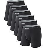 DAVID ARCHY Men's Underwear Boxer Briefs Cotton Comfortbale Soft Breathable with Fly Underwear for Men 6 Pack