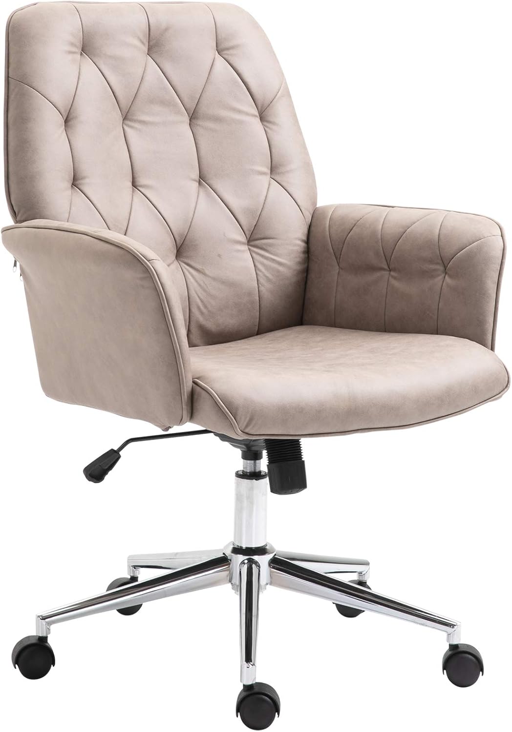 Vinsetto Office Swivel Chair Mid Back Computer Seat Bronzing Fabric