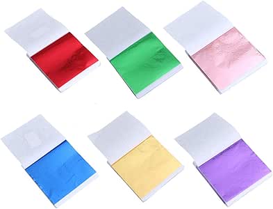 Healifty - Hojas de papel metalizado, 300 unidades, hojas doradas de