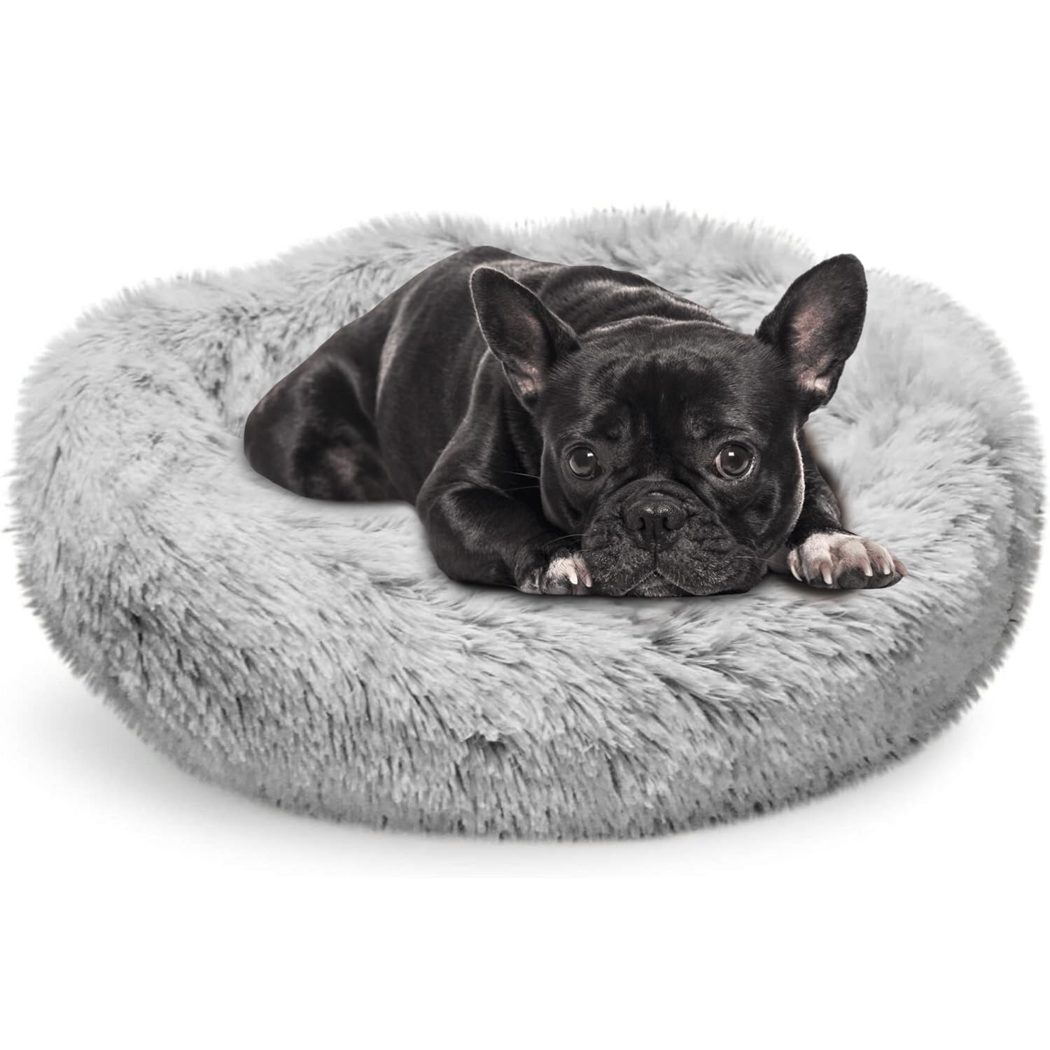 Photo 1 of Whiskers & Friends Cat Bed Dog, Cat Beds for Indoor Cats Washable, Orthopedic Soft Fluffy Round Calming Pet Bed for Small to Large Kitty Kittens & Dogs, Small Dog Beds & Furniture