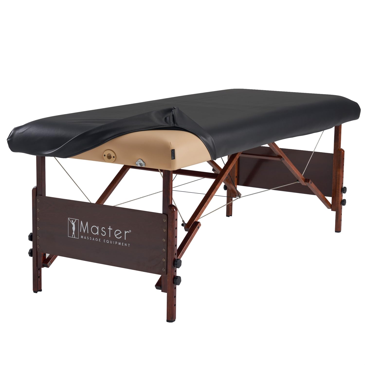 Master Massage Wipe Clean PU Leather Covers For Oily Massage Table Protective Cover Black for Lounger Width 71-79 cm and Length 184 cm