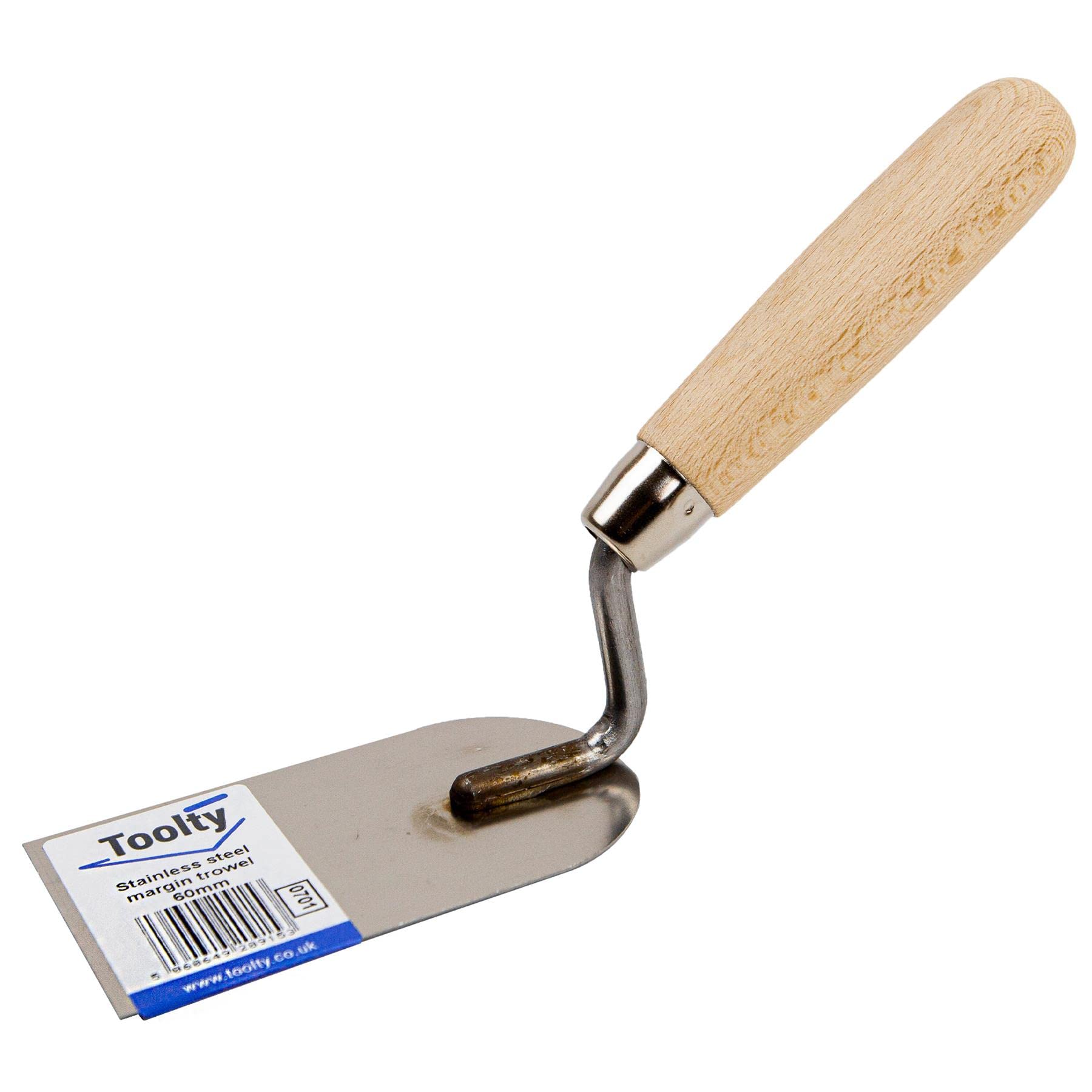 Toolty Stainless Steel Stucco Trowel, Plastering Trowel - 60mm - for Brickwork and Plastering - Wooden Handle - DIY - TLTY-0701 โ image 1