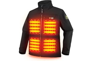 PTAHDUS Men's Heated Jackets 5 Heat Zones Battery Pack Included, with Hand Warmer Pocket