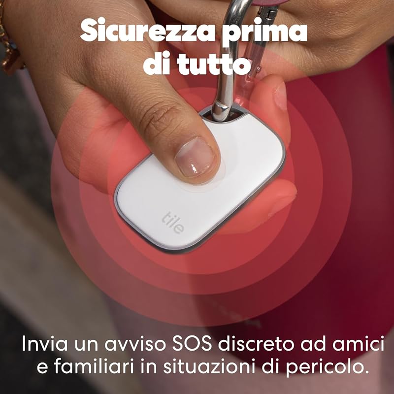 Tile Pro - Localizzatore, cerca oggetti e tracker Bluetooth per chiavi, borse e altro. Compatibile con iOS e Android. Trova telefono. Pacchetto da 4 (Nero/Bianco)