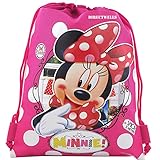 Disney Minnie Mouse Authentic Licensed Drawstring Bag Backpack (Pink)
