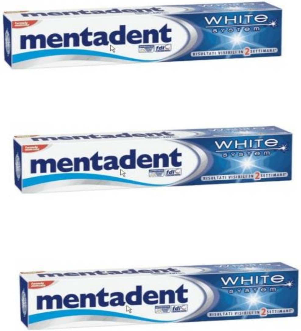 Mentadent"White System" Toothpaste 2.53 Fluid Ounce (75ml