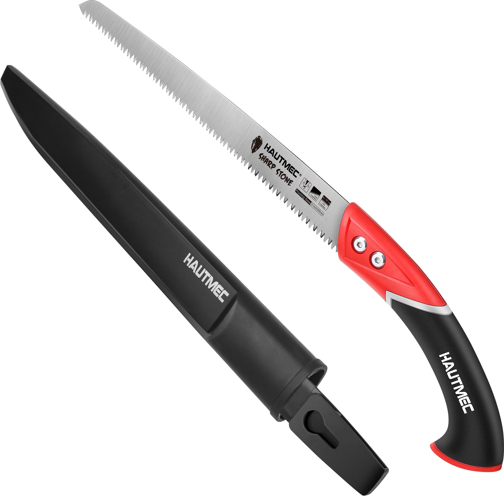 HAUTMEC 12 Inch/300 mm Pro Prunning Saw, Sk5 with Gullets for Swift Chip, for Pruning, Sharp Stone Serie Pruning Handsaw, HT0305