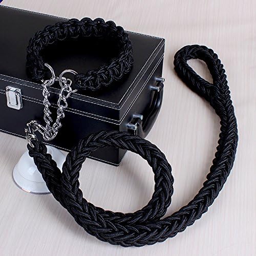 ACCENTORY Dog Nylon Adjustable Loop Slip Leash Rope Lead 1.2m Pet Products Remington Rope Slip Dog Leash 6-Feet Training Leashes (M(1.5cm), black)