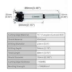Forstner Drill Bits 23mm (29/32 inch) Tungsten