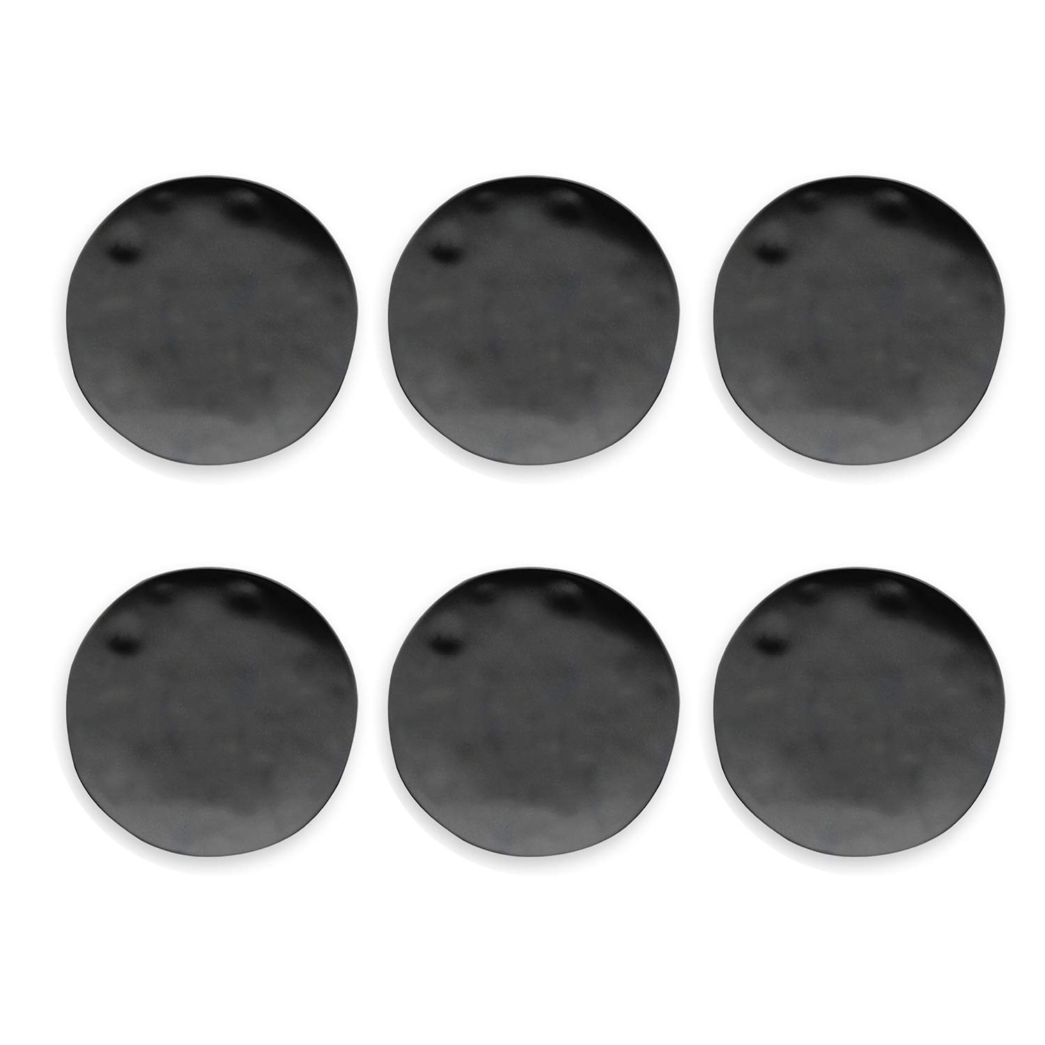 TarHong Black Bamboo Salad Plate, 8.5", Planta (Majority Plant Based Melamine Material), Set of 6