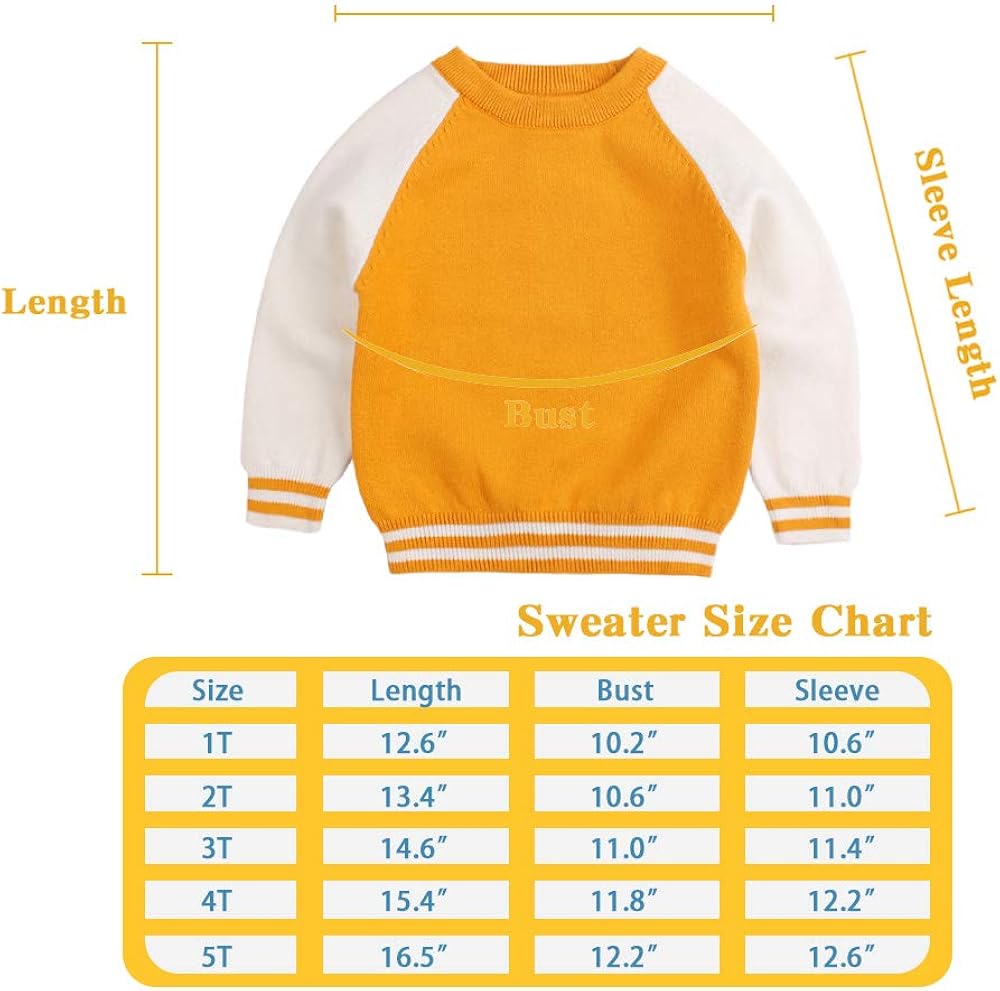 Peecabe Casual Knitted Baby Sweaters Long Sleeve O-Neck Sweater for Boys Infant Toddler Girls Pullover 1-5Y: Clothing