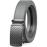 Founders & C Men's Ratchet Belt 1 3/8",Leather Dress Belt Adjustable with Click Sliding Buckle Trim to Exact Fit