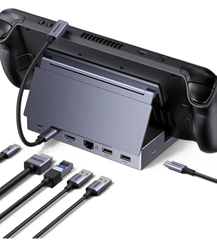 gjgj品 UGREEN Steam Deck Dock, 9 en 1 Hub USB C Soporte Ajustable con