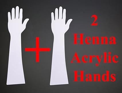HENNA ART Reusable Washable Acrylic Hand for Mehendi Practice - Pack of 2