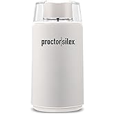 Proctor Silex Fresh Grind Electric Coffee Grinder For Up To 12 Cups | Grinds Coffee Beans, Spices &amp; More | Stainless Steel Blades | White | 80301PS