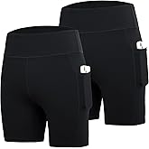 DEVOROPA Girls 5" Spandex Volleyball Shorts Stretch Youth Athletic Gymnastics Shorts Kid Yoga Dance Compression Shorts Pocket