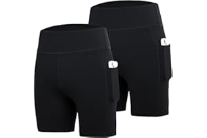 DEVOROPA Girls 5" Spandex Volleyball Shorts Stretch Youth Athletic Gymnastics Shorts Kid Yoga Dance Compression Shorts Pocket