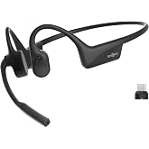 SHOKZ OpenComm2 UC Open-Ear Headset, USB-C Dongle, Noise-Canceling Mic | Zoom Certified；Bone Conduction Headphones；Mute Button for Work Calls and Meetings；16-Hour Battery Life &amp; Quick Charge