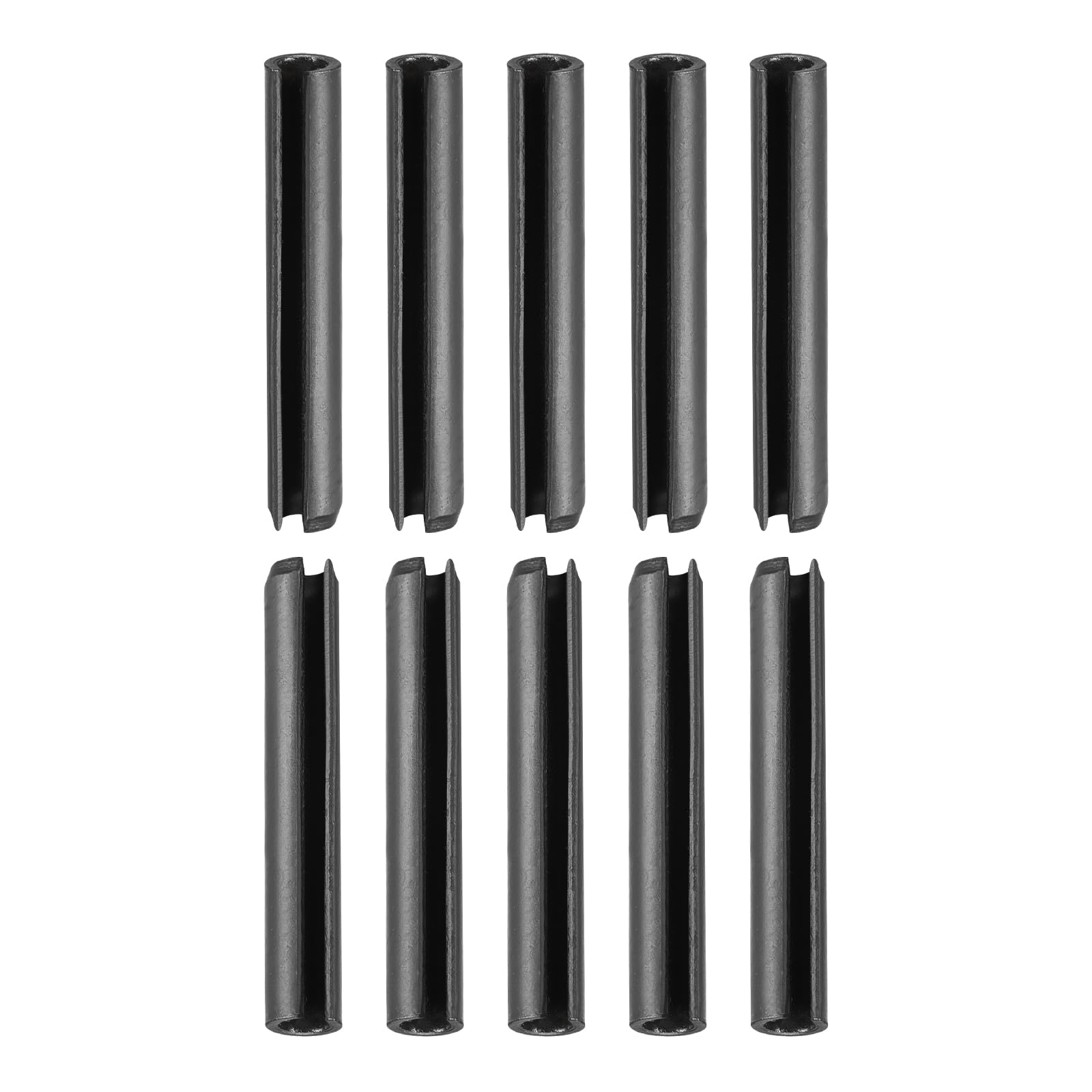 DTGN 5mmx35mm(DxL) Slotted Spring Pin - 30Pack - Good for Home Machine Fastener - 65Mn Spring Dowel Tension Roll Pin - Black