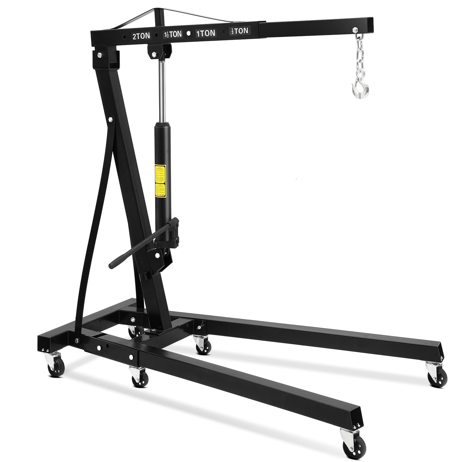 Photo 1 of -------------------PARTIAL SET ----------------------- 2 Ton Engine Hoist, Hydraulic Cherry Picker Engine Hoist Lift, 4400LBS Heavy Duty Crane Lifter with 6 Casters and Telescopic Boom, Foldable & Portable Design, for Garage, Workshop, Warehouse (Black)