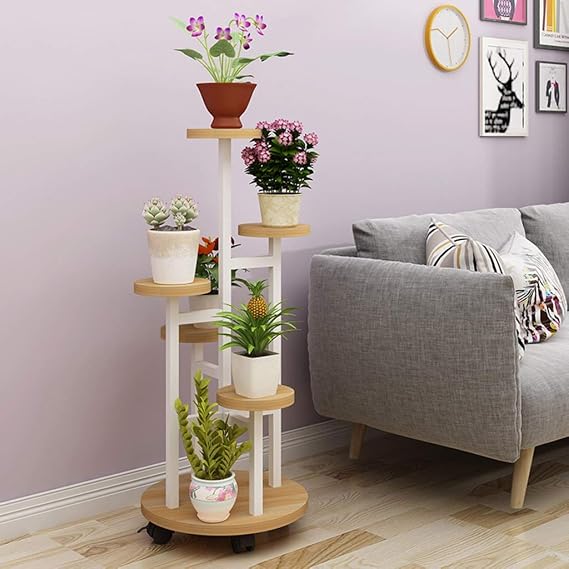 Jardinería Mobile Rack Polea Flower Stand Multi-capa De Cubierta ...