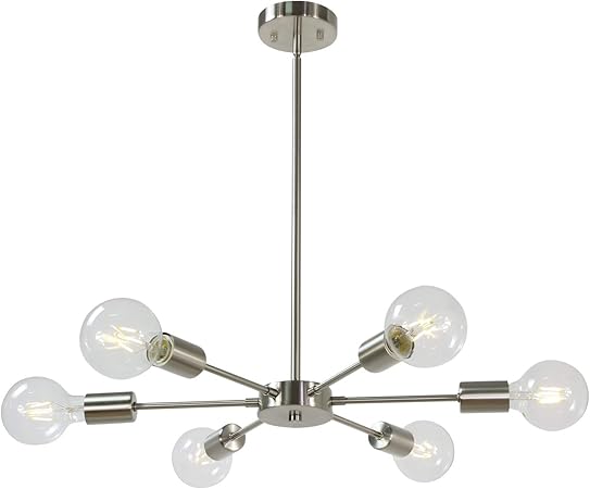 Amazon Com Modern Sputnik Chandelier Lighting 6 Lights Brushed